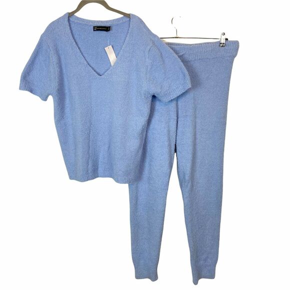 NY & Company Lounging Set Pajamas Women's Blue Super Soft Cozy size XL NWT - Picture 1 of 15